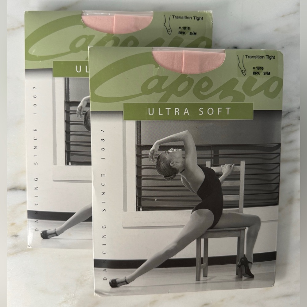 Capezio Ultra Soft‎ Transition Tights in Ballet Pink Set of 2, Size S/M